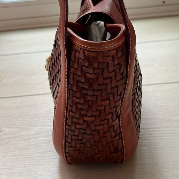 Vintage 1996 Barry Keiselstein-Cord Woven Leather Handbag-Italy - Brown/Caramel - Picture 5 of 13